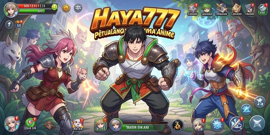 Gameplay seru HAYA777 menampilkan pertempuran anime yang dinamis.