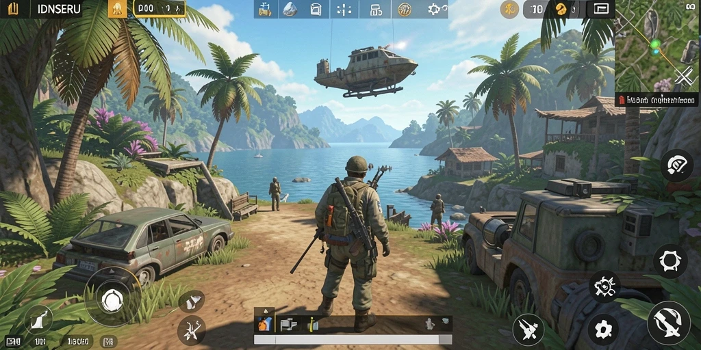 Screenshot gameplay IDNSERU dengan dunia terbuka yang menakjubkan.