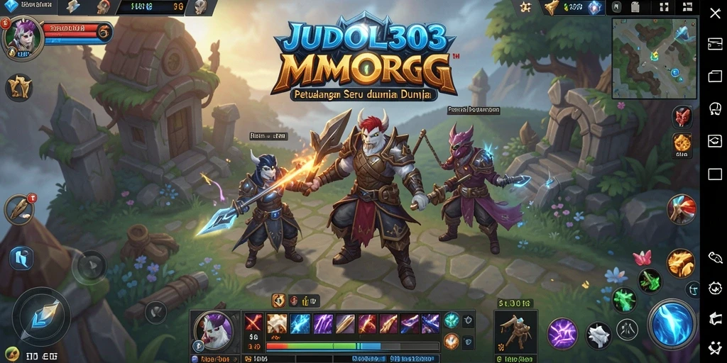 Tampilan aksi seru dalam gameplay JUDOL303 MMORPG.