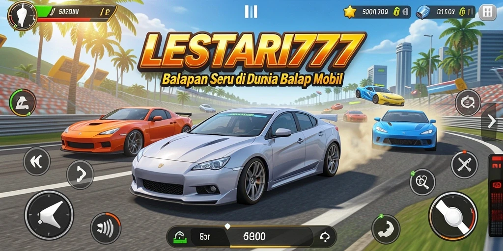 Tangkapan layar utama LESTARI777 menampilkan aksi balapan mobil yang menegangkan.