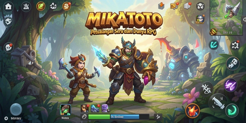Tampilan gameplay seru di MIKATOTO dengan aksi RPG yang mendebarkan.