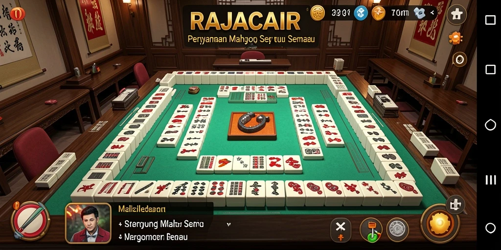 Tampilan permainan RAJACAIR dengan ubin Mahjong yang menakjubkan.