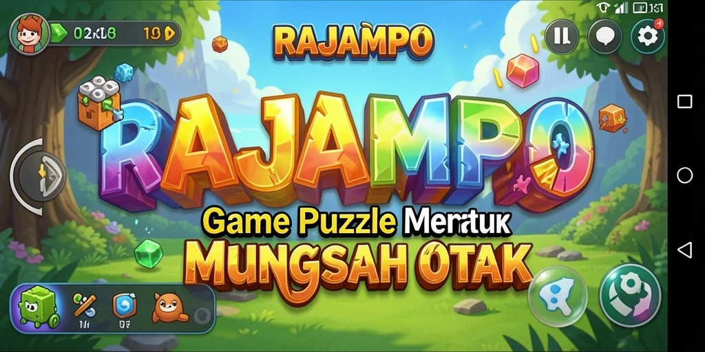 Tampilan gameplay RAJAMPO dengan beragam teka-teki yang menantang.