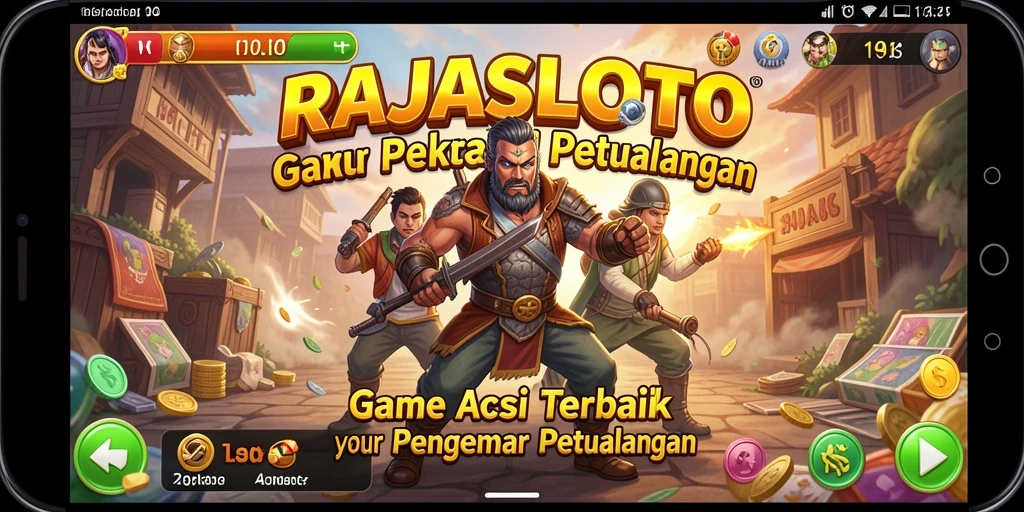 Tampilan action gameplay RAJASLOTO yang mendebarkan dan penuh aksi.