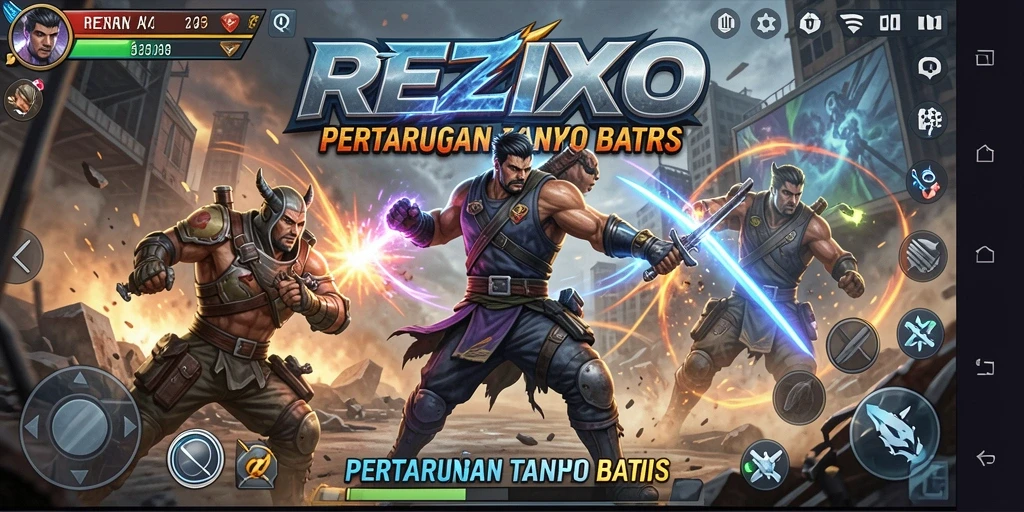 Tampilan gameplay seru dan penuh aksi dari REZIXO.